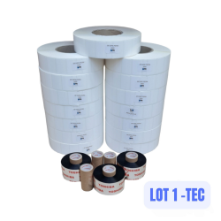 Rouleaux Étiquettes Thermiques 75x50 Mm - 5 Rouleaux (7500 étiquettes) - Papier Permanent Blanc - Pour Imprimante Thermique Directe